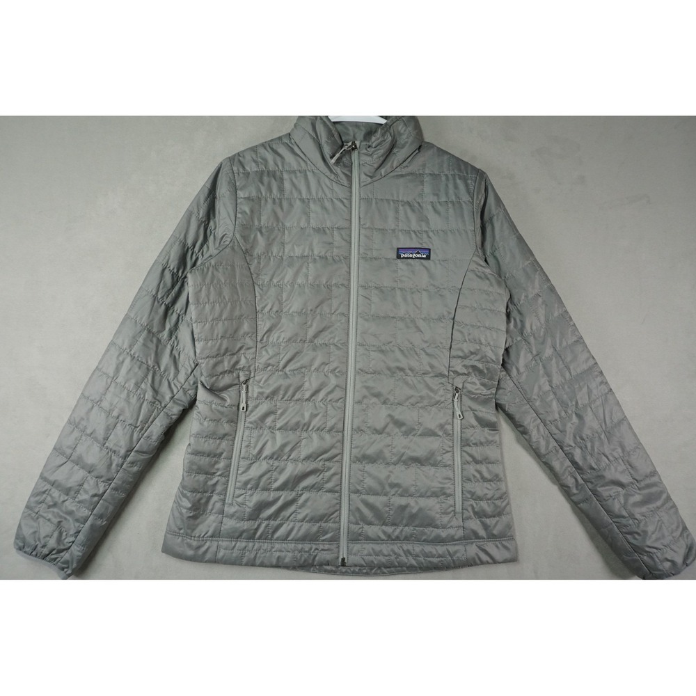 Patagonia Womens Nano Puff Small Grey Insulated Puffer Full‎ Zip Jacket